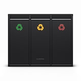 thumbnail of Ordnungshüter 3 Mülleimer 45 Liter 3 Eimer Recycling Wandinstallation Schwarz