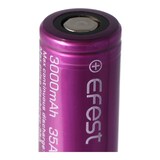 thumbnail of Efest Purple IMR 18650 3000mAh 3,6V - 3,7V min. 2900mAh typ. 3000mAh maximal 35A Stromabgabe (Flat Top) inkl. Akkuschutzbox