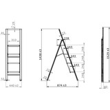 thumbnail of WENKO Alu-Design Klapptrittleiter 4-stufig Silber
