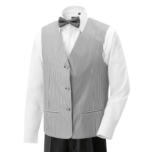 550 - Herrenweste : Nadelstreifen silber/schwarz 100% Polyester 210 g/m² L