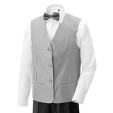 thumbnail of 550 - Herrenweste : Nadelstreifen silber/schwarz 100% Polyester 210 g/m² L