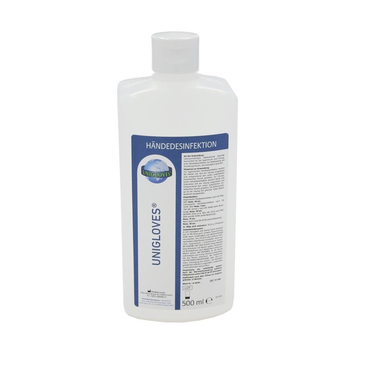 UNIGLOVES Händedesinfektion - 12 x 500 ml - Handdesinfektion