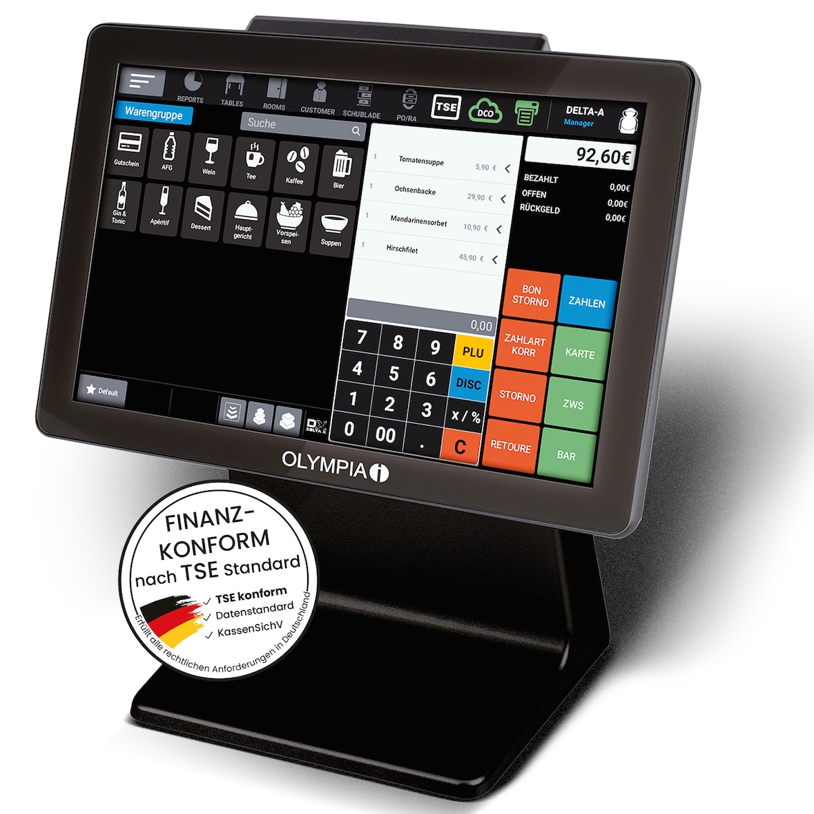 Olympia TS10 Allrounder Touch Scan Handel Gastro schwarz