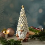 thumbnail of LED Weihnachtswichtel mit beleuchteter Mütze Dekofigur 29cm Timer Batterie