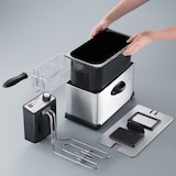 thumbnail of Fritadeira Inox Severin FR2431; Potência: 2000W; Capacidade: 3L; Temperatura regulável até 190°C; Corpo em aço inoxidável; Janela visualização