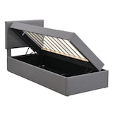 thumbnail of Merax Hydraulisches Polsterbett 90x200 aus Leinen Einzelbett Funktionsbett mit Gepolstertes Kopfteil & Lattenrost Grau