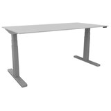 thumbnail of Schreibtisch elektrisch höhenverstellbar, 180x80cm, grau/silber