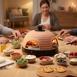 thumbnail of Emerio Pizzarette Original – Pizzaofen für 4 Personen – Handgefertigte Terrakotta-Haube – PO-115985 – 900 W