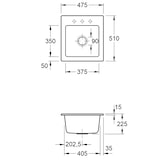 thumbnail of Villeroy&Boch Spülbecken, Küchenspüle Subway 45 XS Stone White 475x510mm, Unterschrankbreite 45cm
