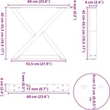 thumbnail of Helloshop26 - Set mit 2 verstellbaren Couchtischbeinen modernes Design 60 x 42–43,3 cm weißer Stahl 02_0056995