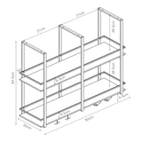 thumbnail of Helloshop26 - Hangend metalen wijnrek 80 x 30 x 85 cm zwart MDF 03_0009193