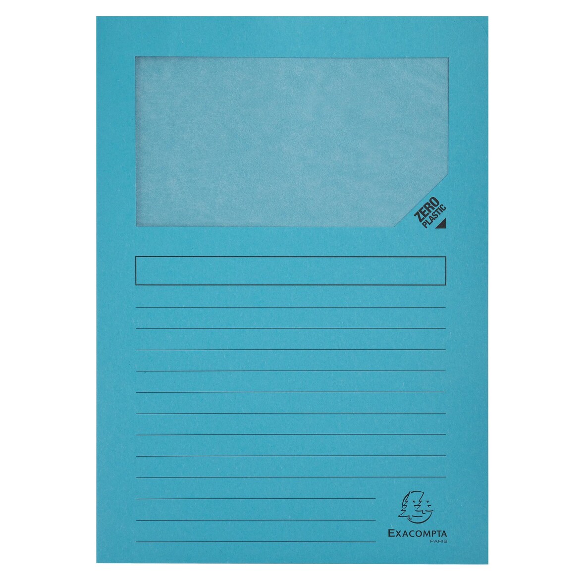 Exacompta 50252E 16x 25er Packung Fenstermappen mit Organisationsdruck aus Karton 120g Forever, für Format DIN A4 - Hellblau