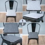 thumbnail of Extra Dik: 4 Vilten Zitkussen Vierkant - 35x35x3cm Omkeerbaar Stoelkussen Vilt - Stoelpad Grijs
