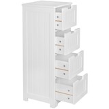 thumbnail of Badschrank Landhaus Badezimmerschrank Holz weiß Schubladen Beistellschrank klein