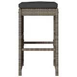 thumbnail of vidaXL Garten-Barhocker mit Kissen 4 Stk. Grau Poly Rattan