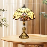 thumbnail of Candeeiro de Mesa com Desenho de Vitrais Coloridos Candeeiro de Mesa de Vidro para Dormitório Sala de Estar Escritório Ø30x48 cm Multicor