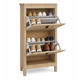 thumbnail of WellHome - Klapbare schoenenkast met 2 klapdeuren in kleur Eiken 54 x 25 x 103 cm - Guadalquivir