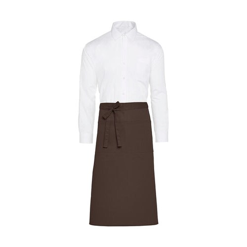 ROME - Recycled Bistro Apron with Pocket: One Size / Brown