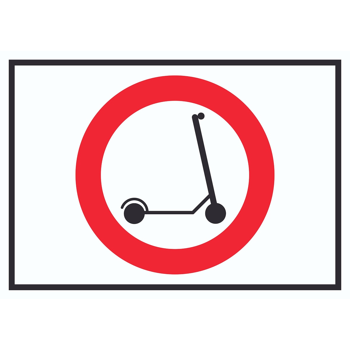 E- Scooter Durchfahrt verboten Symbol Schild Elektro -Tretroller Roller A4 Rückseite selbstklebend