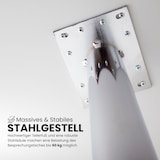 thumbnail of bümö Stehtisch Büro, Bistrotisch eckig 80 x 80 cm - Bartisch Asteiche, Stehtisch Holz-Platte, Säule aus Metall verchromt, Buffettisch, Säulentisch,