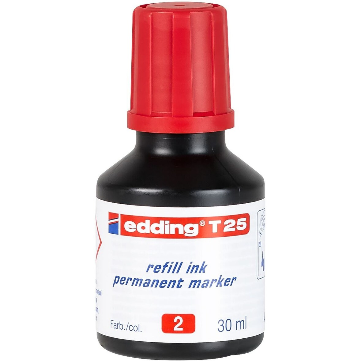 Nachfülltinte edding T 25 für edding Permanentmarker  30ml rot Packung mit 10 Stück