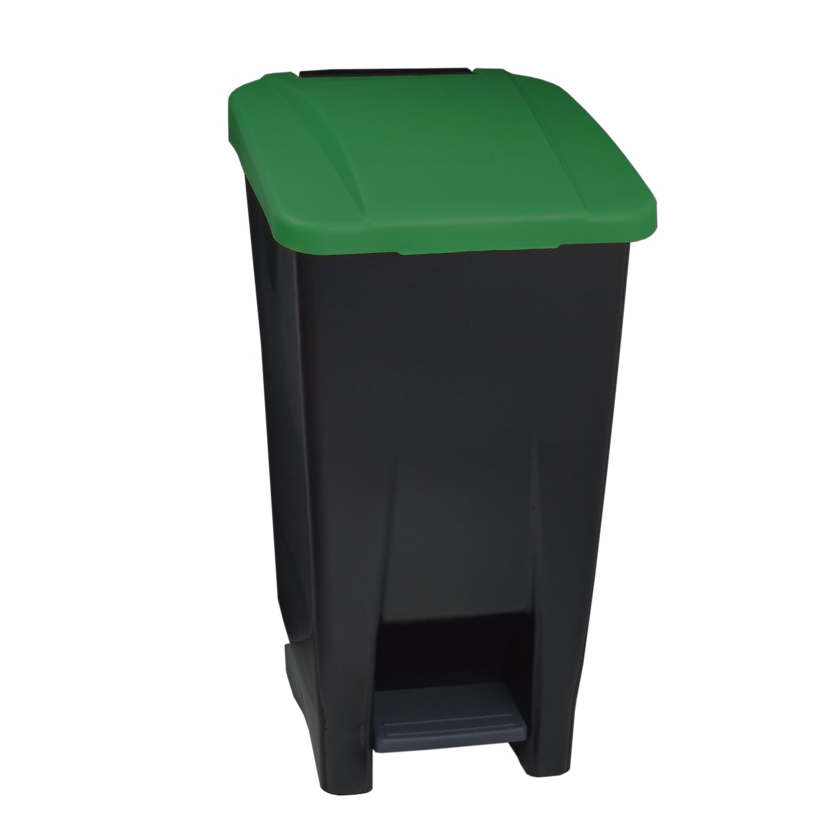 METRO Professional Afvalbak, 120 L, met voetpedaal, groen/zwart
