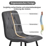 thumbnail of Esszimmerstuhl Set 4 Polsterstühle Leinen Grau 86x46x43 cm 4er Set mit Rückenlehne und schwarzem Metallgestell Fischgrätmuster stabil und pflegeleicht