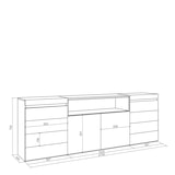 thumbnail of Kommode, Mobiler Kleiderschrank mit Schubladen, 214x35x75 cm, Schlafzimmer, Mit Stauraum, Moderner Stil, Schwarz und weiß - 456_11