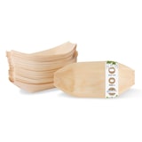 thumbnail of BIOZOYG 1000 Stück Snackschalen Einwegschalen Holzschiffchen 245mm, biologisch abbaubar, für Fingerfood, Schalen aus nachhaltiger Forstwirtschaft