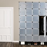 thumbnail of Relaxdays XXL Kleiderschrank Stecksystem, 25 Fächer, 5 Kleiderstangen, Schlafzimmerschrank HxB 234x180 cm, transparent