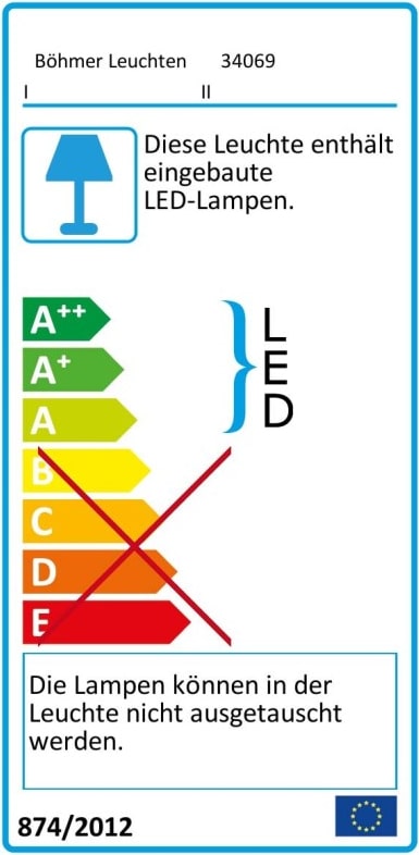 Diese Leuchte enthält eingebaute LED-Lampen, die nicht ausgetauscht werden können.