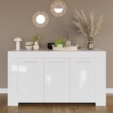 thumbnail of Credenza 3 Ante Design Con 5 Vani Capienti Multi Spazio Stile Moderno Nairobi Per Soggiorno Cucina Sala Da Pranzo, Mobile Tv 144 x 80 x 42 cm Bianco