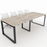 thumbnail of Oficit. Mesa de reuniones. Estructura metálica Marco Cerrado negro con tablero haya. Fabricado en España. Medidas: 240x100cm (largo x ancho)