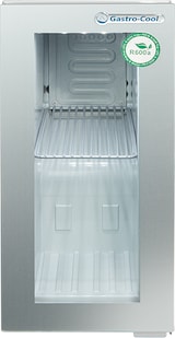 thumbnail of Gastro-Cool - Extra kleiner und schmaler Getränkekühlschrank mit Glastür - silber GCGD8