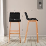 thumbnail of Conjunto de 2 bancos de bar Hover tecido Natura cinza escuro