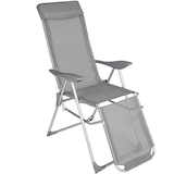 thumbnail of tectake Set van 2 aluminium tuinstoelen inklapbaar met hoofdsteun en voetensteun - grijs - 402763