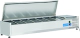 thumbnail of Edelstahl-Kühlvitrine für 7 GN1/4 Tabletts. Abmessungen 150x33,5x28,1h cm. Temperatur +2°C/+8°C. Kühlkopf VRX 15/33S/S
