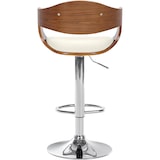 thumbnail of Banco de bar em couro sintético Kingston nogueira/branco