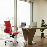 thumbnail of Bürostuhl / Chefsessel PARMA 10 Leder rot Chrom hjh OFFICE