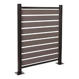 thumbnail of Alu Mülltonnen-Zaun HWC-K57, Basiselement Mülltonnenverkleidung, Holzoptik erweiterbar 130x110x6cm ~ grau