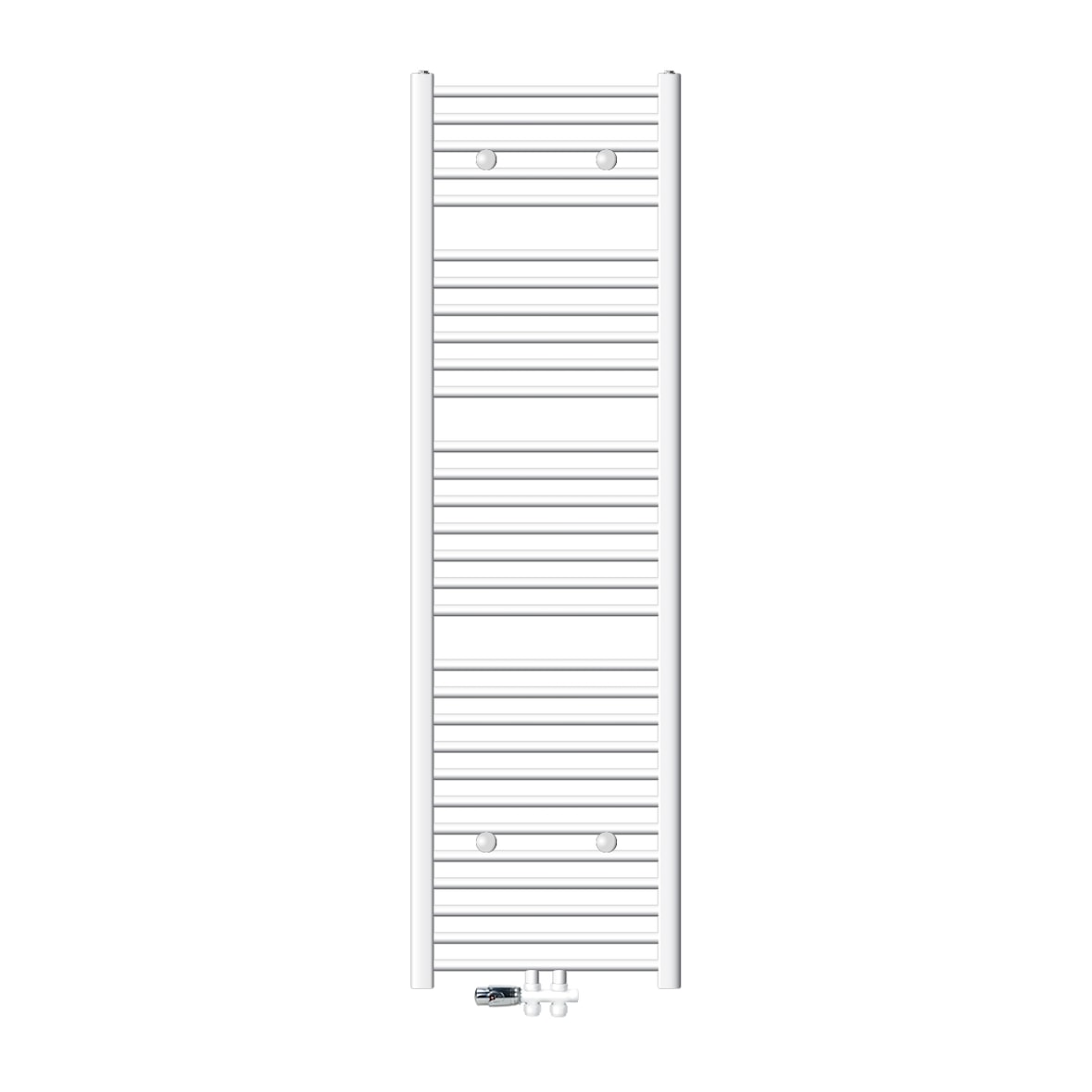 ECD Germany Badheizkörper Mittelanschluss 500×1800 mm Weiß, gerade, mit Thermostat-Set (Durchgang Boden)