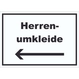 thumbnail of Herrenumkleide Schild mit Text und Richtungspfeil links waagerecht A0 (841x1189mm)