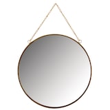 thumbnail of Miroir rond en métal laqué doré