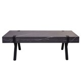 thumbnail of TV-Rack HWC-L54, Fernsehtisch Lowboard TV-Tisch, Metall 42x120x40cm ~ Marmor-Optik grau