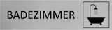 thumbnail of CombiCraft Aluminium Türschild Baderzimmer 165x45mm mit 3M-Tape zur Befestigung, einfache Kennzeichnung von Räumen und Bereichen