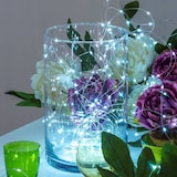 thumbnail of Guirlande lumineuse à piles 4m 40 Micro LED blanc froid 8 modes mémoire timer IP44 fil métal argenté Lotti