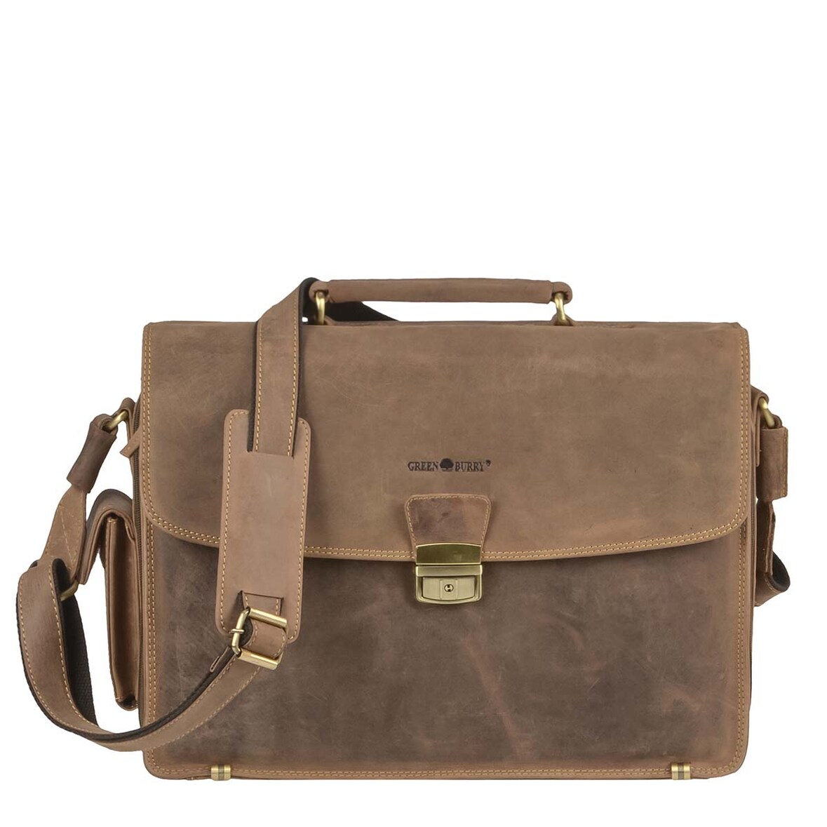 Greenburry Aktentasche Notebooktasche Leder braun Vintage 43x29cm