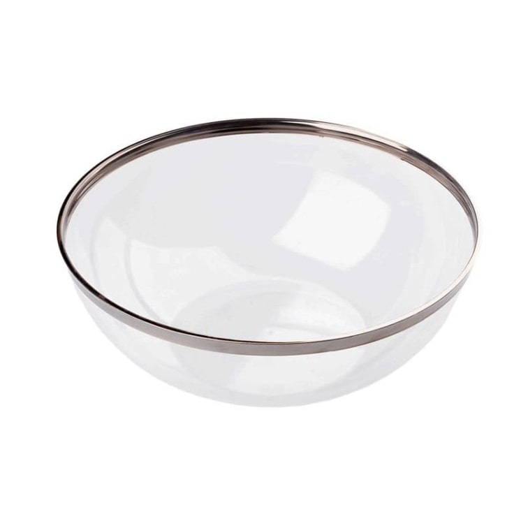 MONOUSO - Plastikschüssel PS Glasklar Hart Silber 1500ml (4 Stück)