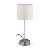thumbnail of Relaxdays Nachttischlampe Touch, dimmbar in 3 Stufen, E14, HxD: 40 x 16 cm, Touch Lampe mit Stoffschirm, silber/creme