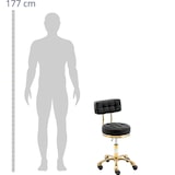 thumbnail of physa Rollhocker mit Rückenlehne - 47 - 61 cm - 150 kg - schwarz